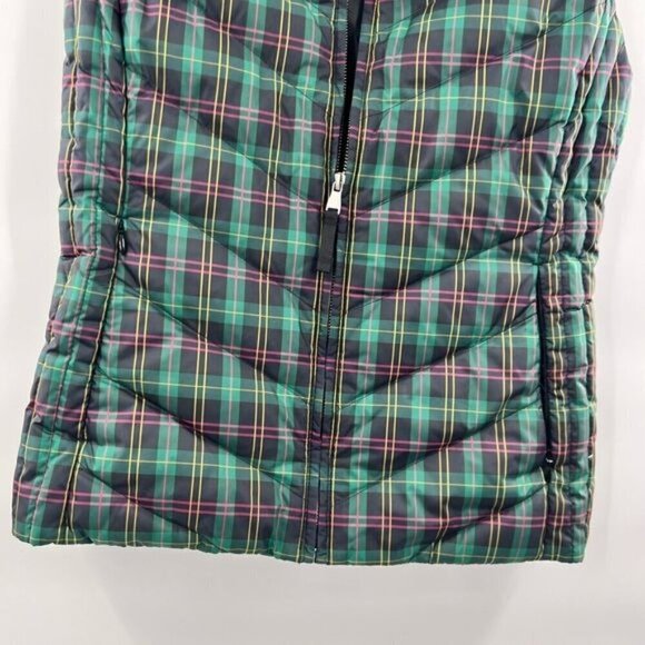 Talbots green tartan sleeveless puffer vest jacket size S womens - Picture 3 of 8